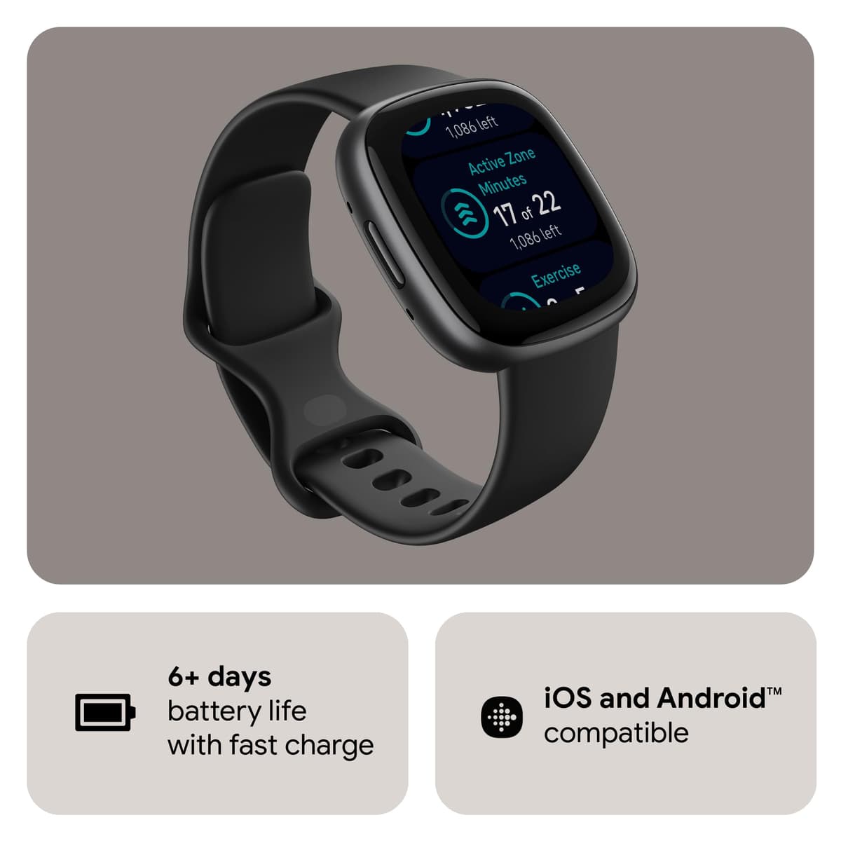 Google Fitbit Versa 4 Fitness Smartwatch with built-in GPS and up to 6 days battery life - compatible with iOS 15 or higher & Android OS 9.0 or higher — view 2