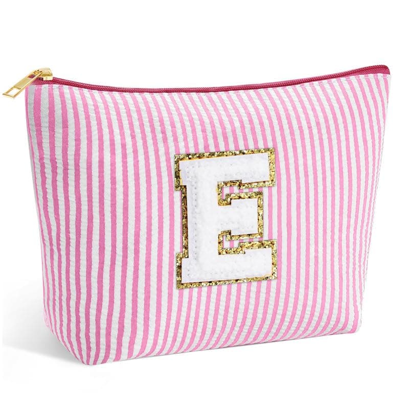 Personalized Make Up Bag - Birthday Gifts for Women Large Capacity A-Z Cosmetic Bags Girls Gifts Preppy Makeup Bag Women's Portable Toiletry Bag