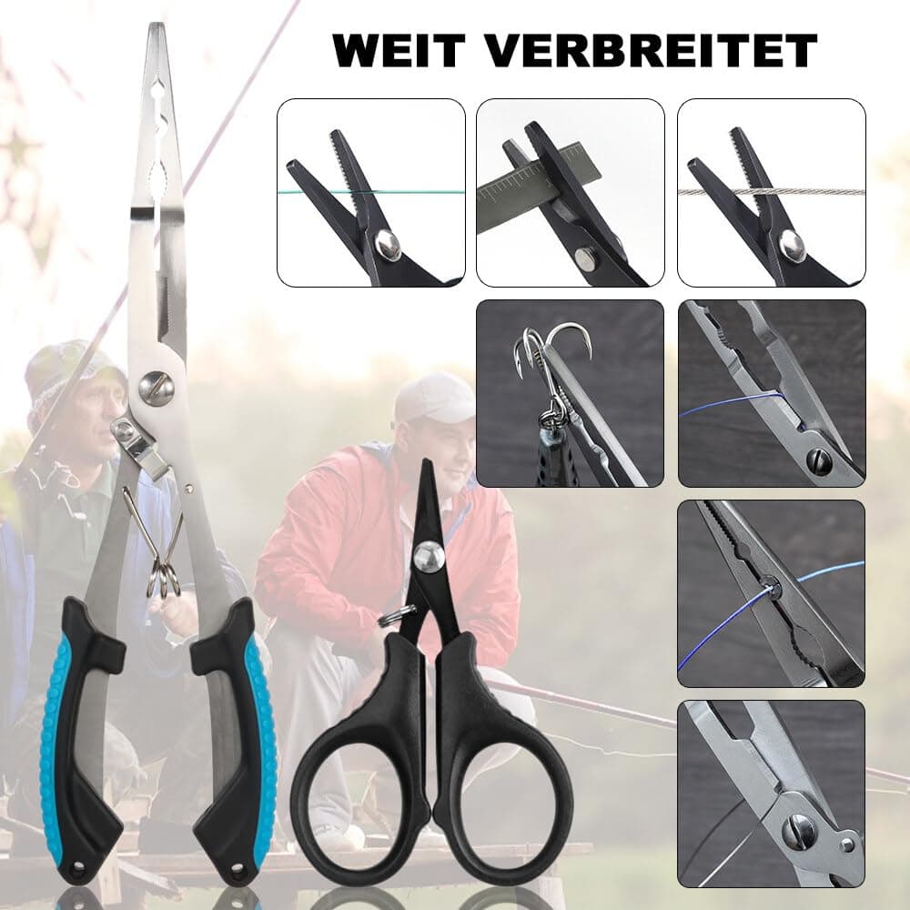 Fyfjur Alicates Pesca, Multifuncional Acero Inoxidable Alicates De Pesca Y Tijeras Pesca, Juego De Alicates De Pesca con 2 Cuerdas De Seguridad Y 1 Bolsa De Almacenamiento, Pesca Accesorios — view 5
