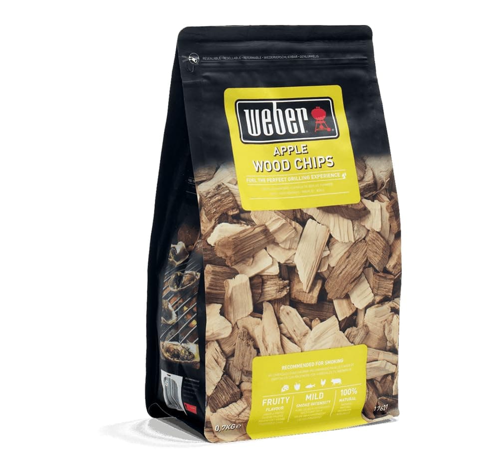 Weber Astillas de Manzano (Paquete de 700g), aroma sutil, dulce y delicado, ideal para pescados, madera 100% natural, producto de la UE, certificada FSC sostenible (17621) — view 4