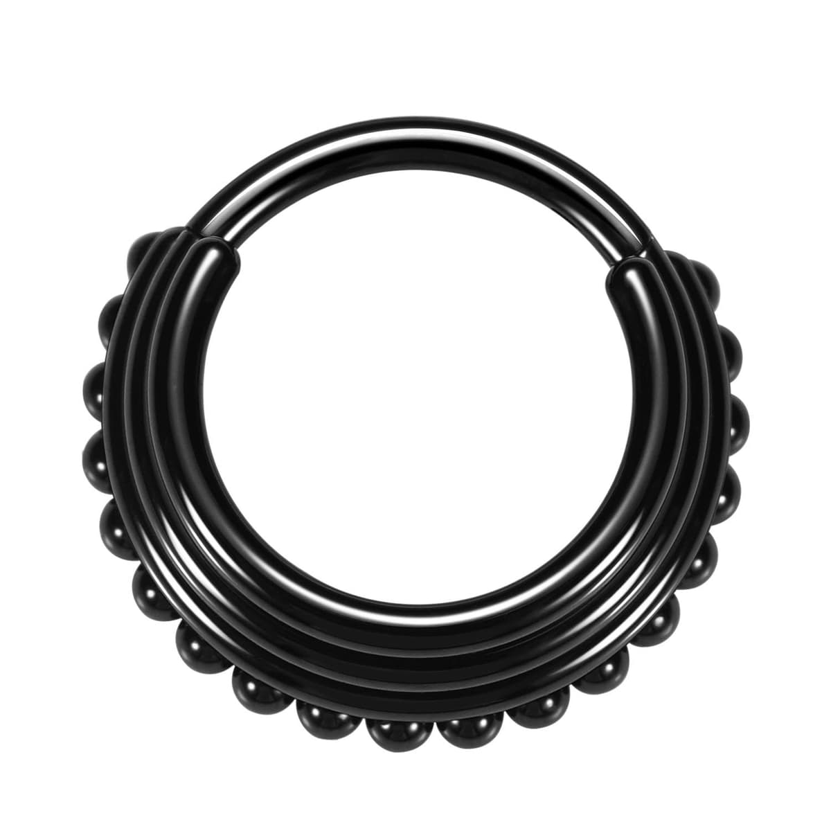 hengkaixuan 16G Septum Nose Rings Hoop Daith Earrings Surgical Steel Septum Clicker Ring Hirned Segment Seamless Clicker Ring Conch Hoop Ring Unisex Earrings Hoop Daith Piercing Jewellery — view 2