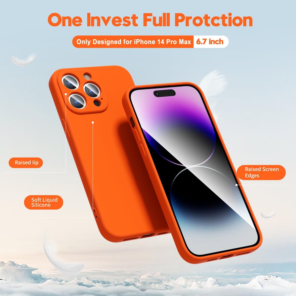 oakxco for iPhone 17 Pro Max Phone Case Liquid Silicone, Cute Thin Slim Grip Soft Rubber Gel for Women Men, Smooth Matte TPU Plain Solid Color Girly Simple Case with Camera Cover, Light Pink — view 1119