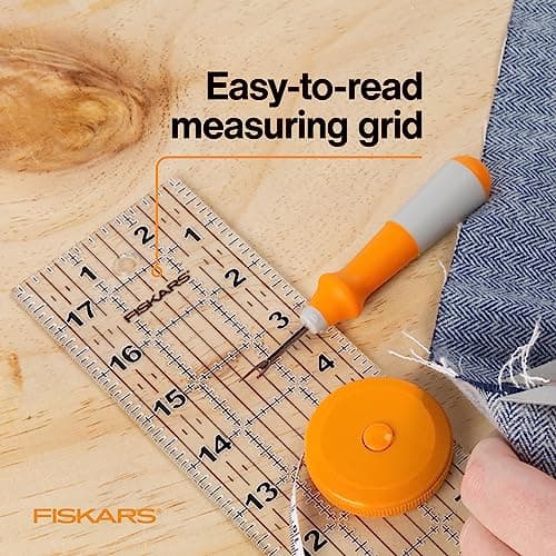 Fiskars Sewing Ruler, 3" x 18" Acrylic Ruler with Gridlines, Sewing and Quilting Supplies, Arts and Craft Supplies, Clear — view 3
