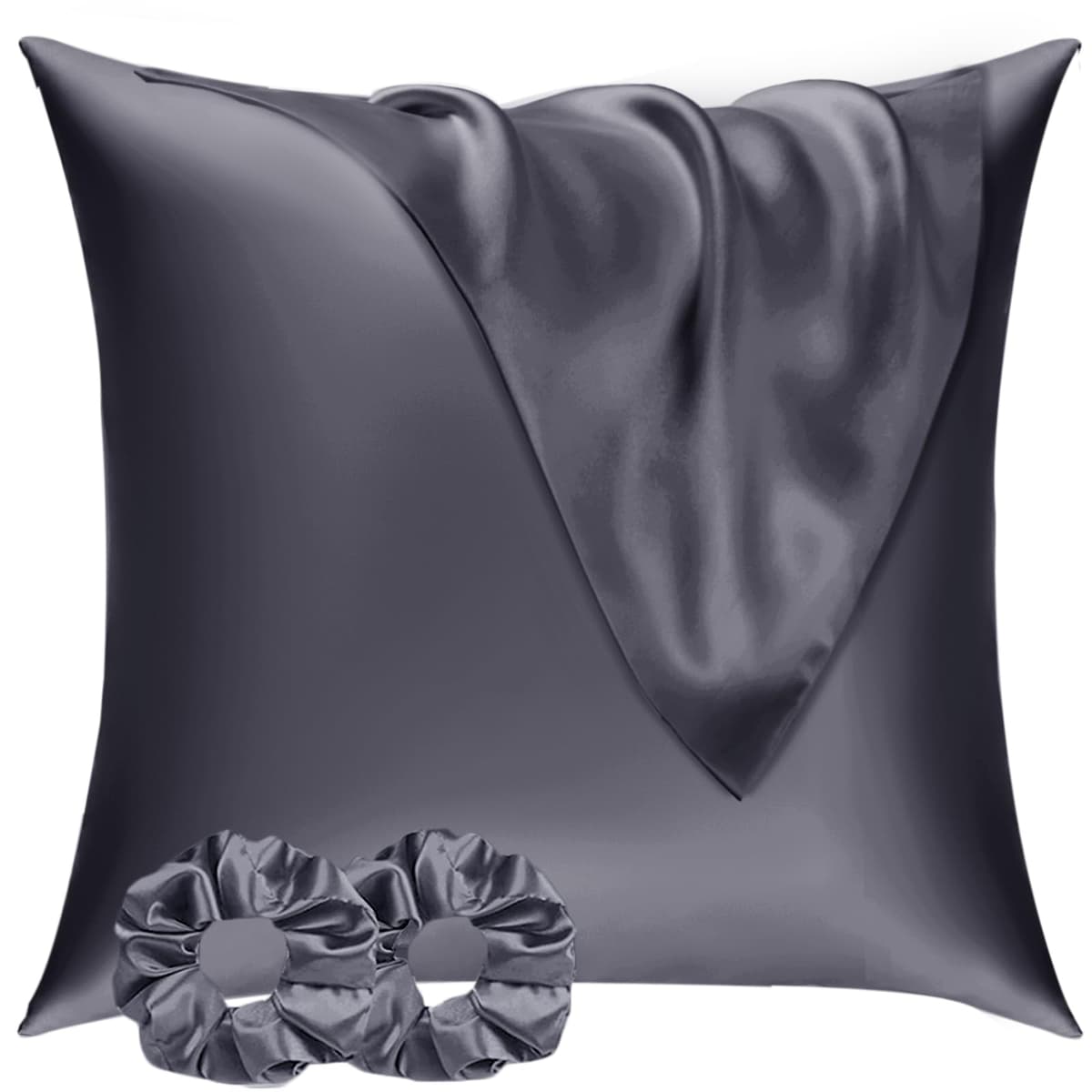 Vielit 2 Pack Satin Pillowcase for Hair and Skin Cooling,Soft as Silk Pillowcase for Hair and Skin,Easier Care than Silk Pillow Case Beige 50x75cm Gifts for Women Envelope & 2 Scrunchies — view 54