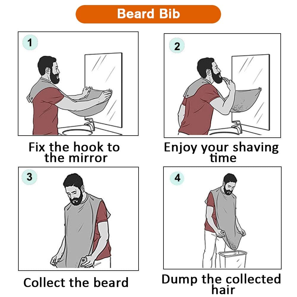 Delantal de Hombres Para Barba, Afeitado, Impermeable, No Pegajoso, Con 2 Ventosas, Regalos Para Hombres, — view 4