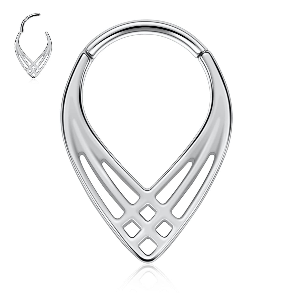 hengkaixuan Teardrop Daith Earrings Septum Jewellery Nose Hoop Ring Surgical Steel Daith Rook Tragus Piercing Jewellery Septum Clicker Ring Small Hoop Earring — view 34
