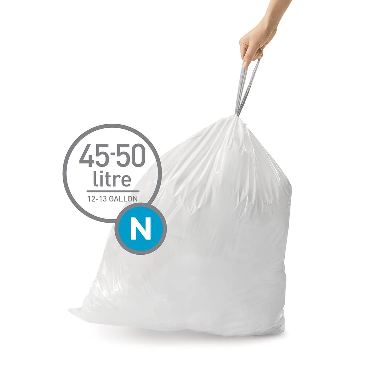 simplehuman CW0258 3 x paquete de 20 bolsas de basura a medida (60 bolsas), código H, plástico blanco — view 104