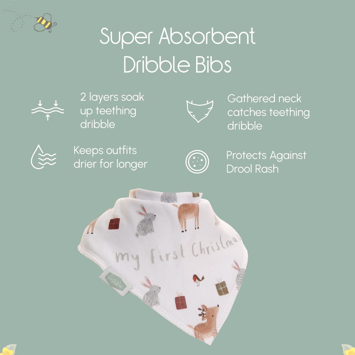 Bandana Dribble Bibs - Cotton Front Baby Bibs Newborn to 24 Months - Newborn Baby Gifts - Bibs For Comfortable Kids — view 89