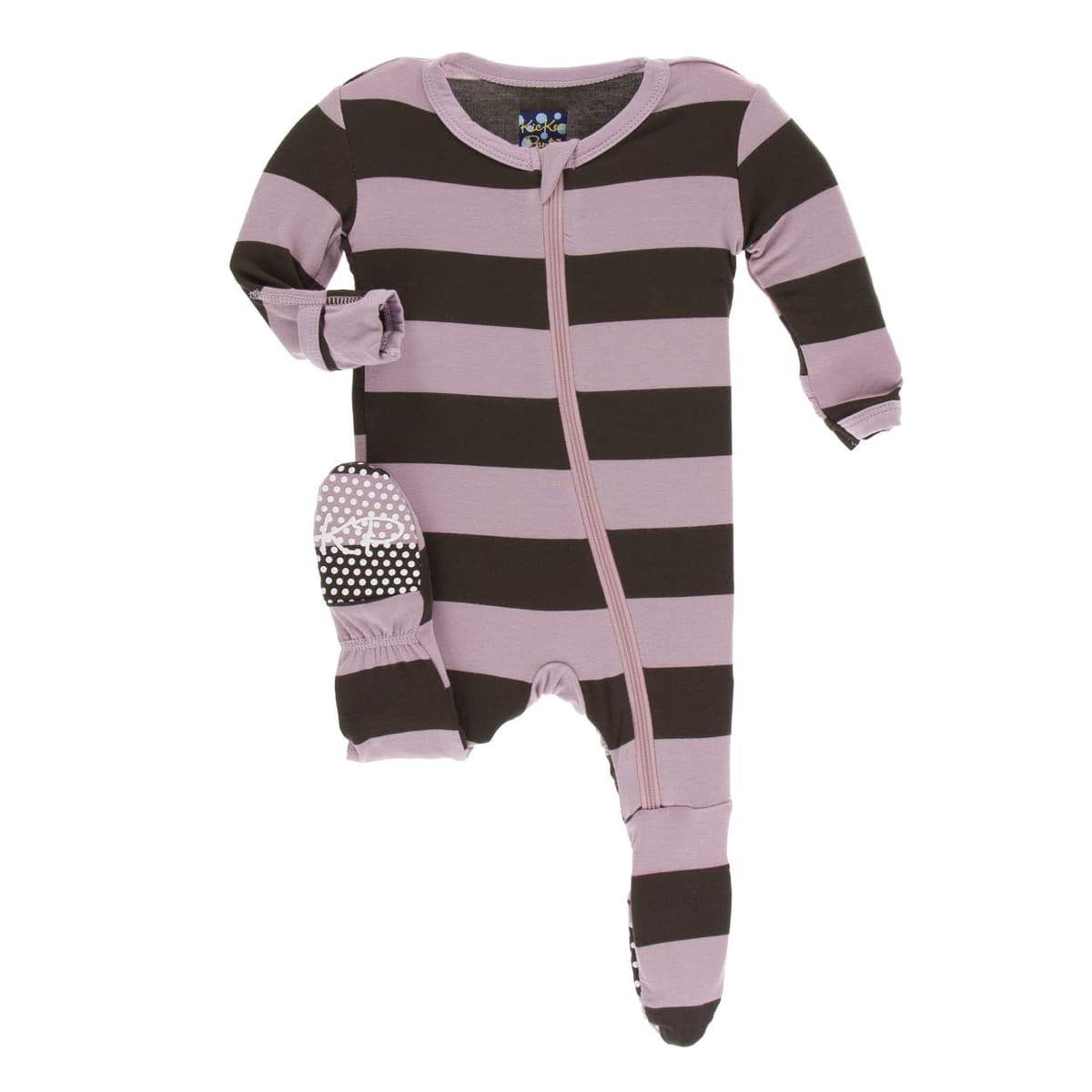 KicKee Pants Little Girls Basic Footie with Zipper - Lotus, 6-9 Months — view 36