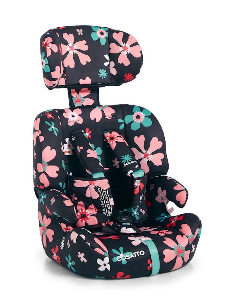 Cosatto Zoomi Toddler Car Seat & Booster Seat | 9 Months-12 Years | 5 Point Anti-Escape Harness, Adjustable Headrest, Removable Washable Covers - Forward Facing for Group 123 (Paper Petals) — view 3