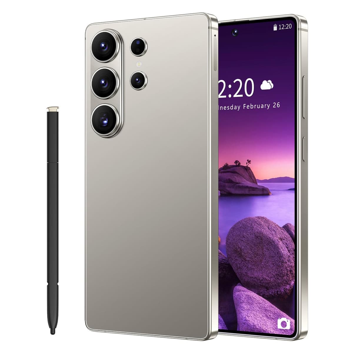 I26 Ultra Unlocked Cell Phone,Built in Pen, Smartphone Battery 7000mAh,6.99" HD Screen Unlocked Phones, 68MP+108MP, 12+512GB 5G The Phone Android 15, Face ID/Fingerprint Lock/GPS (Rose Gold, 12+512) — view 9