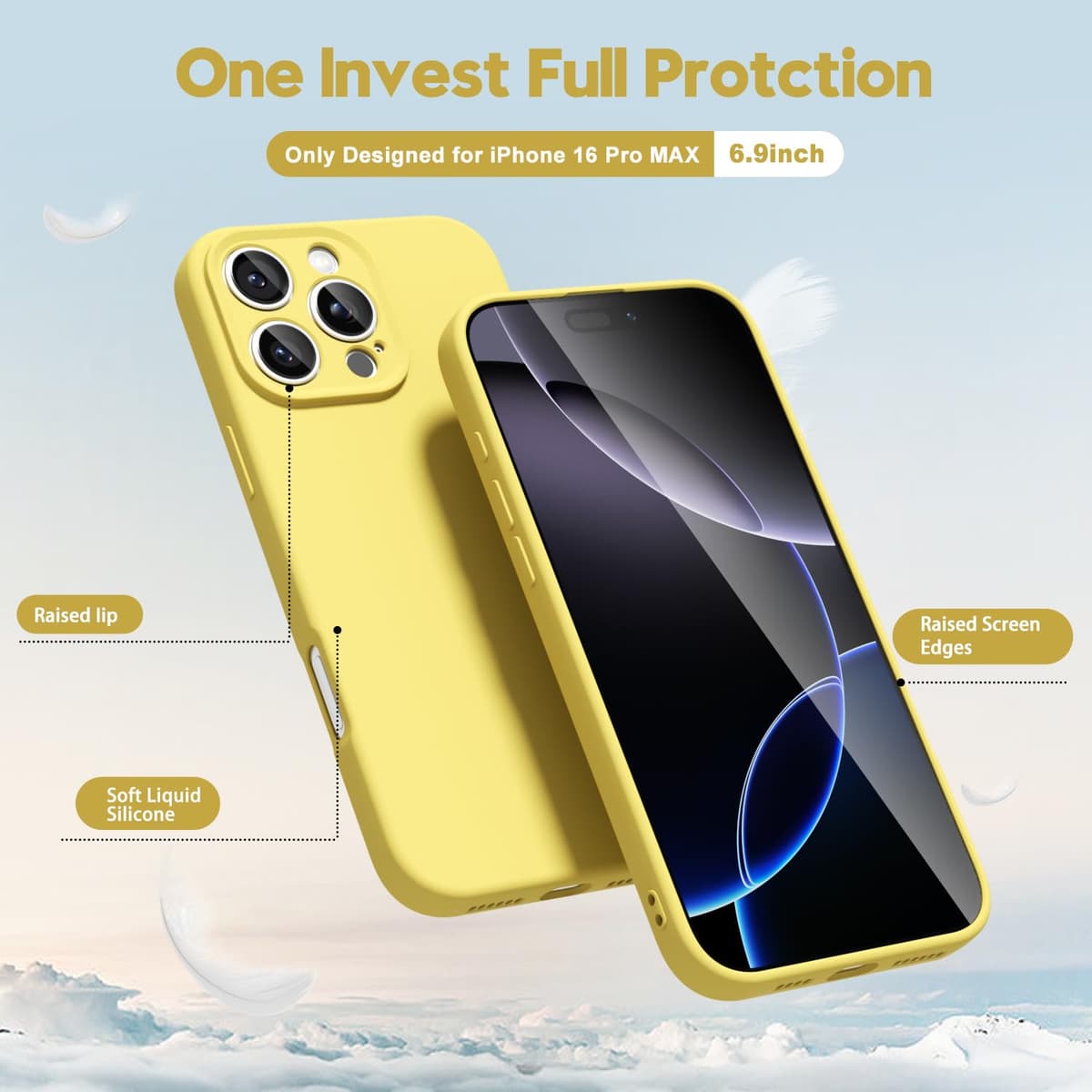 oakxco for iPhone 17 Pro Max Phone Case Liquid Silicone, Cute Thin Slim Grip Soft Rubber Gel for Women Men, Smooth Matte TPU Plain Solid Color Girly Simple Case with Camera Cover, Light Pink — view 645