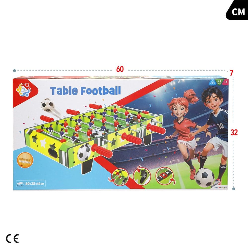 ColorBaby 85435 Mesa de futbolín Infantil, 60x32x14 cm, 2 Jugadores, Marcadores manuales, De Madera Resistente, Juegos de Mesa, Futbolines para niños, 6 años y mas — view 3
