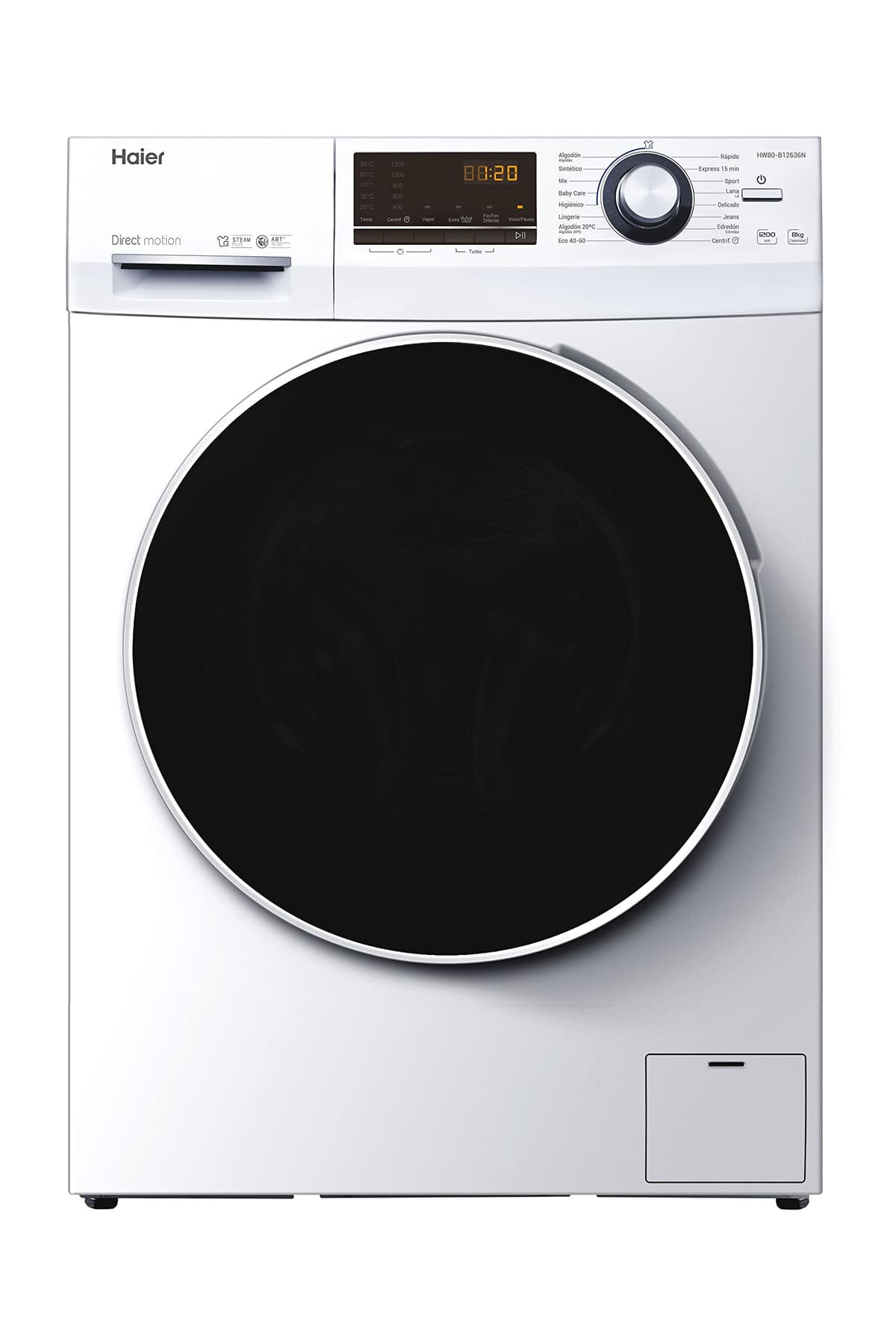 Haier I-Pro Series 5 HW90-B14959EU1IB- Lavadora Carga Frontal 9KG, Función Vapor, Motor Direct Motion, Tratamiento Antibacterias, 1400 RPM, Fin Diferido, Detector Automático de KG, 12 Programas,Blanco — view 9