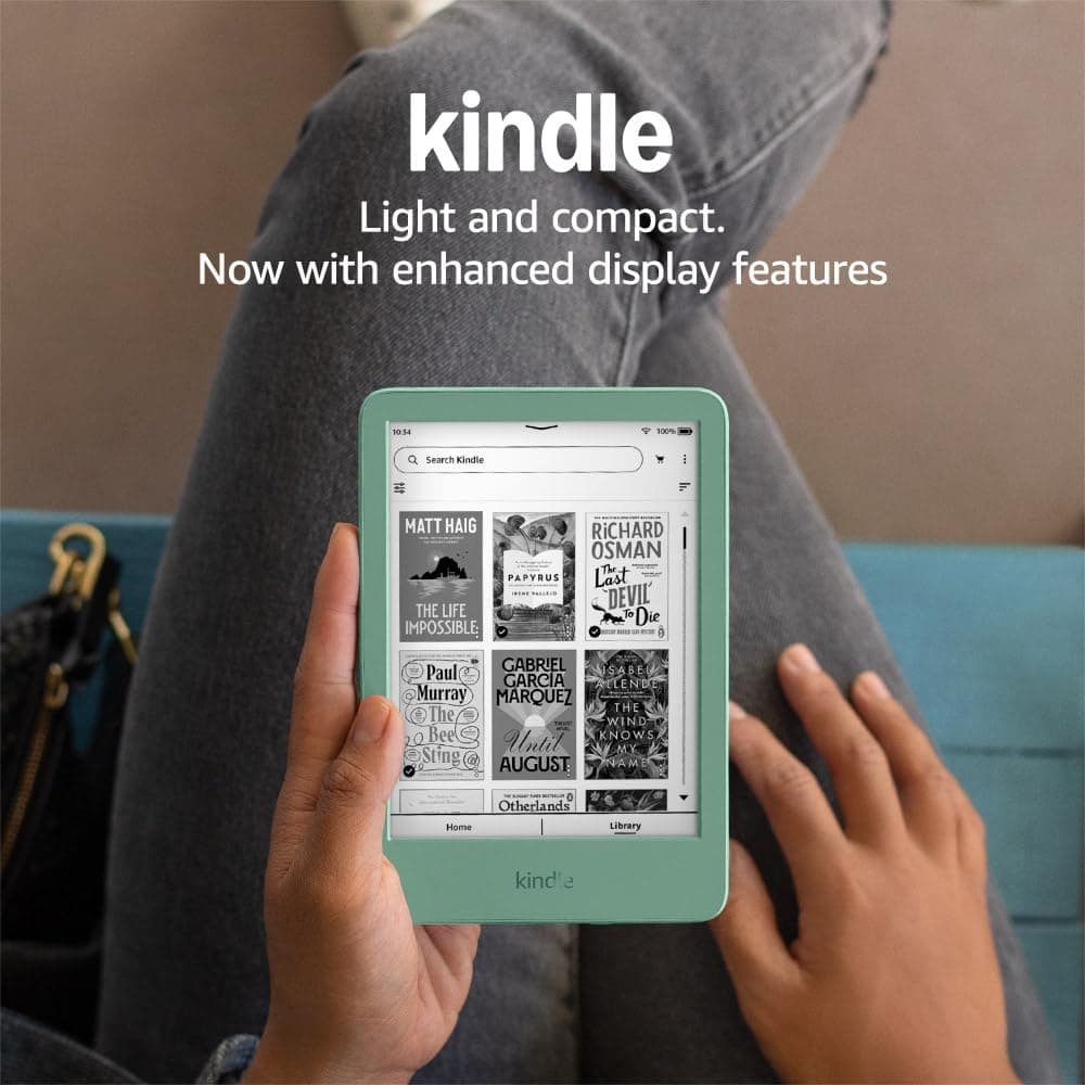 Amazon Kindle (newest gen) – Lightest and most compact Kindle with glare-free display, faster page turns, adjustable front light and long battery life – 16 GB – With Ads – Black — view 7