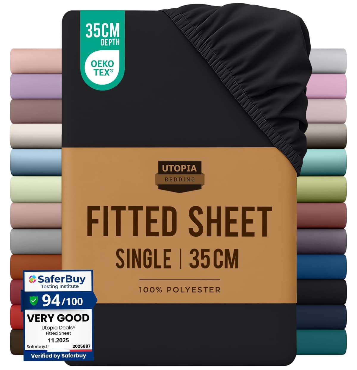 Utopia Bedding Fitted Sheet King, Grey - Deep Pocket 14 inch (35 cm) - Easy Care - OEKO-TEX Certified - Soft Brushed Microfibre Fabric - Shrinkage and Fade Resistant - Bottom Sheet — view 127
