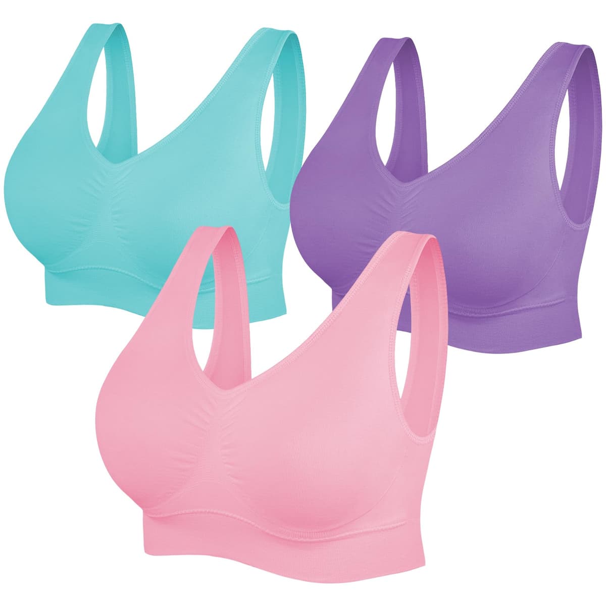 SIMIYA Super Comfort Bra, Womens Sports Bras Removable Pads Plus Size Sleep Bras for Girls in Yoga Bralette Leisure Stretch Crop Tops Vest — view 15