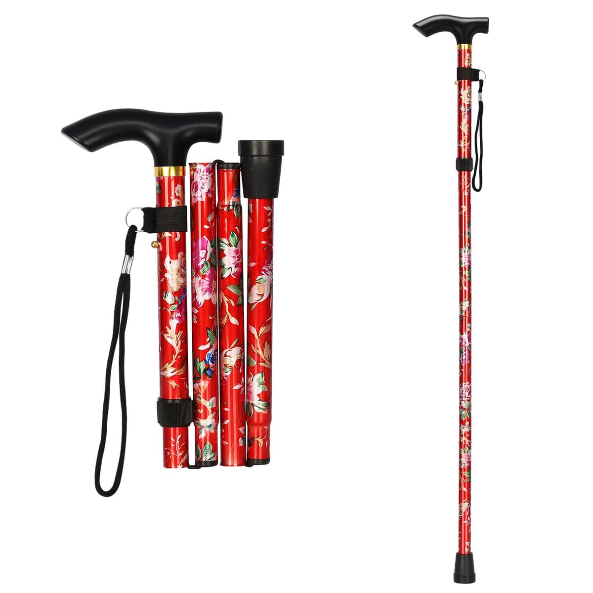 supregear Bastón Plegable, 5 Niveles de Altura Ajustable, Ligero y Portátil para Viaje, Mango en T y Pulsera, Extensible para Personas Mayores y Adultos con Discapacidad — view 19