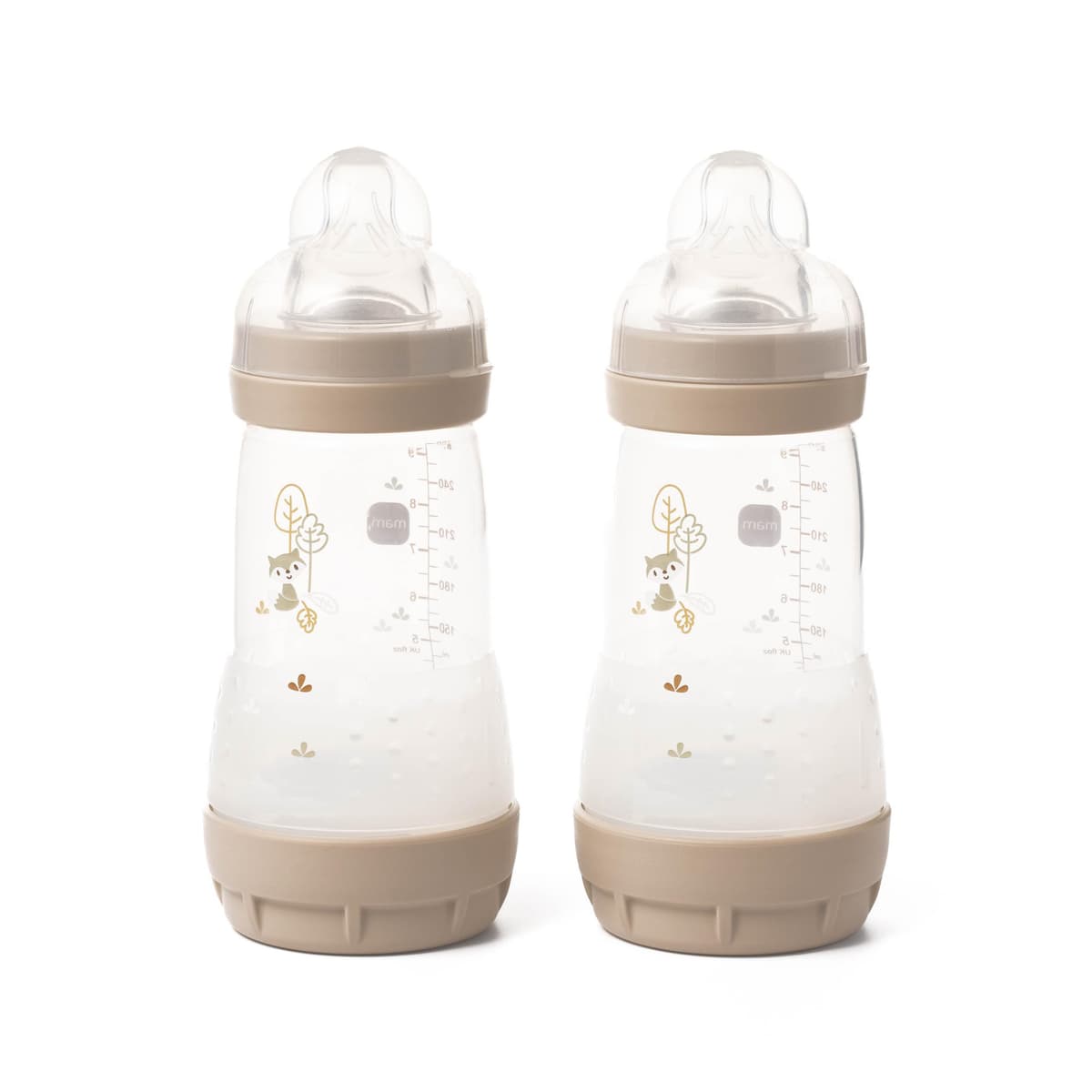 MAM Easy Start Anti-Colic Baby Bottles | 2 Pack (2 x 260ml) | Self-Sterilising Baby Milk Bottle | Medium Flow MAM Teat Size 2 | Newborn Essentials | Linen (Various Designs) — view 10