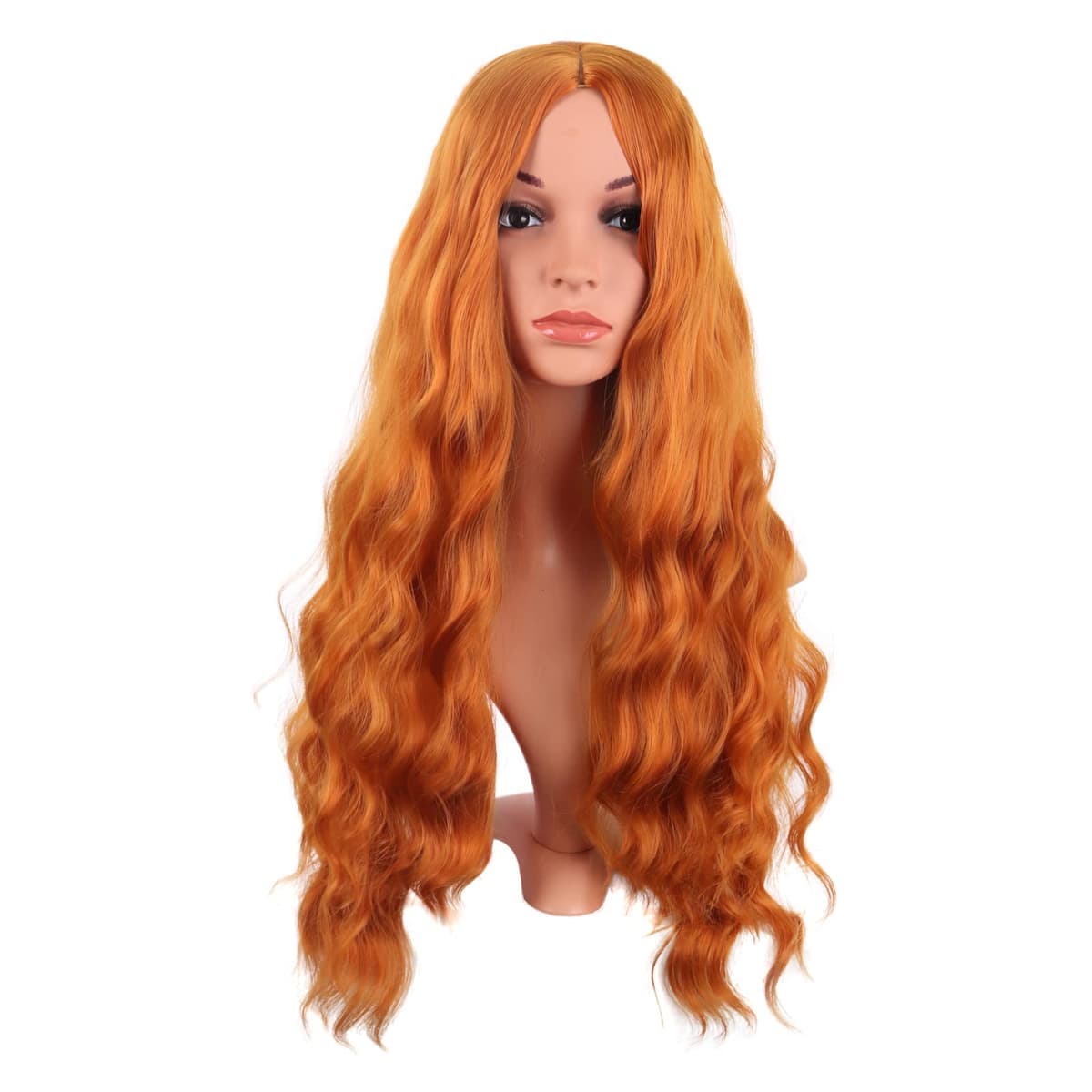 MapofBeauty 24 Pulgada/60 cm Largo Lacio Peluca Con Flequillo Sintética Cabello Heat Resistente Para Fiesta de Cosplay (Rosa Caliente) — view 8