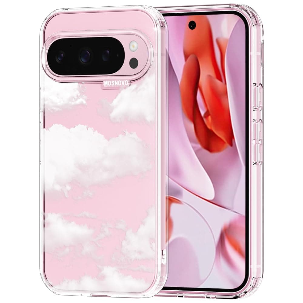 MOSNOVO Case for Google Pixel 9 & Pixel 9 Pro, [Buffertech 6.6ft Military-Grade Drop Protection] [Anti Peel Off Tech] Clear TPU Bumper Phone Case Cover Design - Eucalyptus — view 102