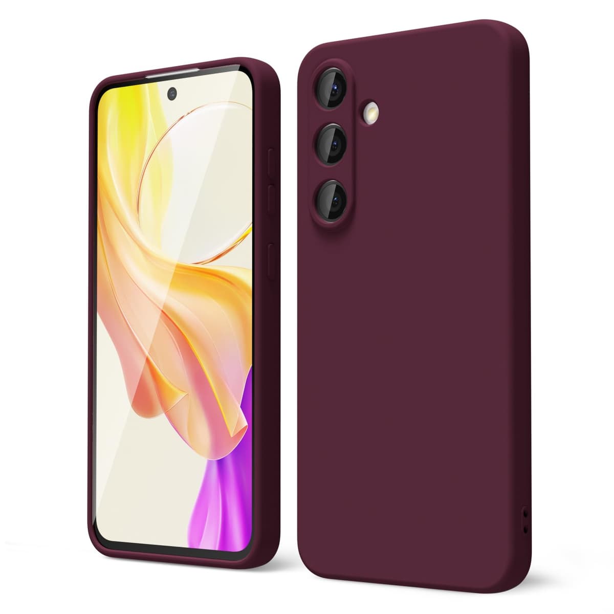 oakxco for Samsung Galaxy S23 Phone Case Liquid Silicone,Cute Thin Slim Soft Rubber TPU Plain Smooth Gel Cover for Women Girl Aesthetic Design, Matte Solid Protective & Shockproof, Burgundy Plum Wine — view 28