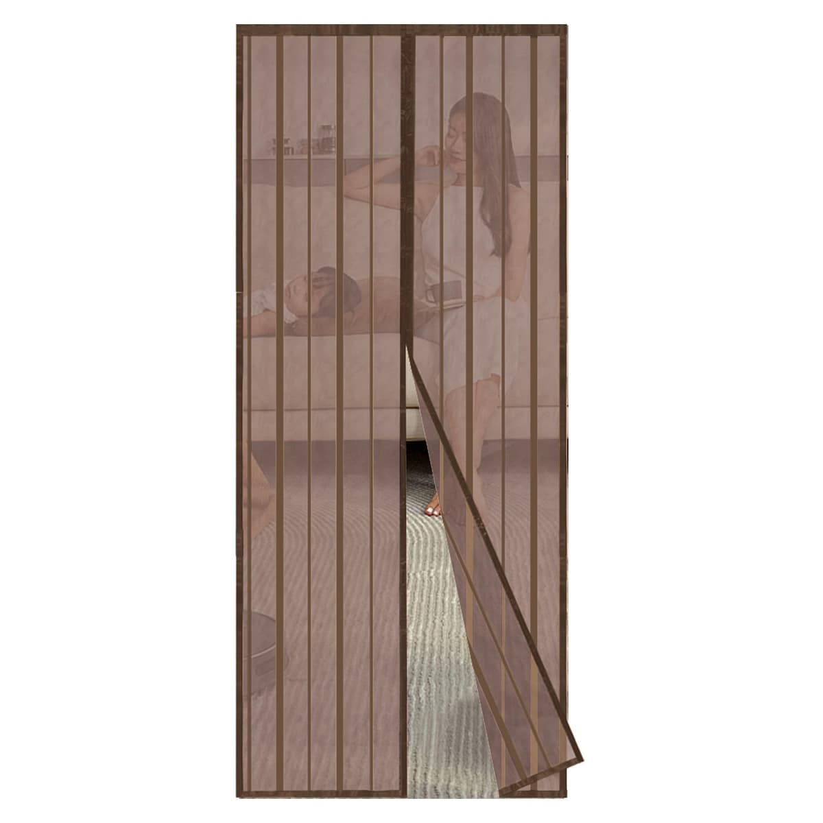 Sekey Cortina Magnética de Puerta a Prueba de Mosquito para Madera, Hierro, Metálicas, Balcón, RV - Cierre Magnético Automático, 80x210 cm, Negro — view 9