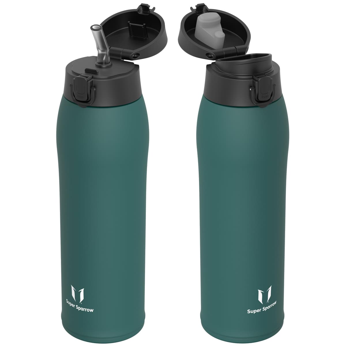 Super Sparrow Insulated Water Bottle - Travel Mug - 500ml, 750ml，950ml - Stainless Steel Water Bottles - BPA Free - Leakproof Metal Bottles - Includes 2 Lids, Straw Lid & Spout Lid — view 47