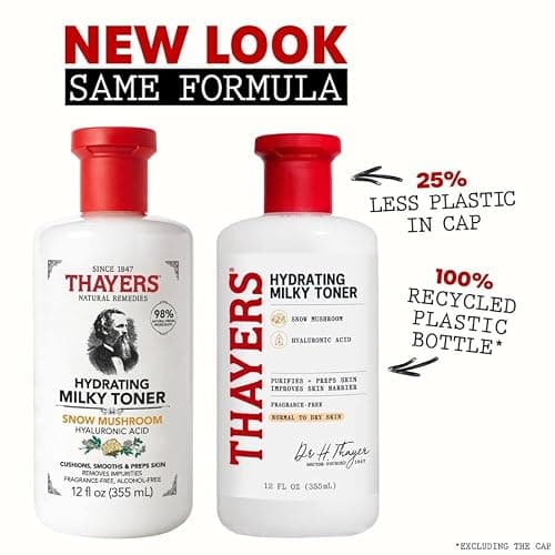 Thayers Milky Face Toner, With Hyaluronic Acid and Snow Mushroom, No Alcohol, Glass Skin, 48 Hour Hydration, For A Dewy And Hydrated Look, From Dry to Oily Skin Types, Vegan, Cruelty Free, 355ml — view 10