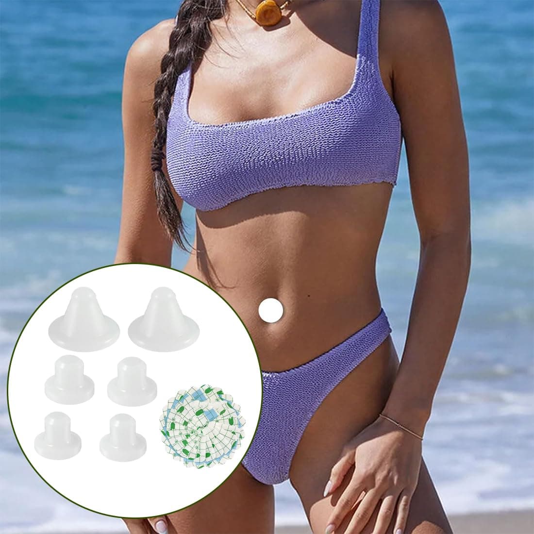PYEUIFT 6 Piezas Tapones Para Ombligo De Silicona Suave, Para Adultos, Para Recuperación Postoperatoria, Tratamiento De Hernias Umbilicales Y Liposucción — view 6