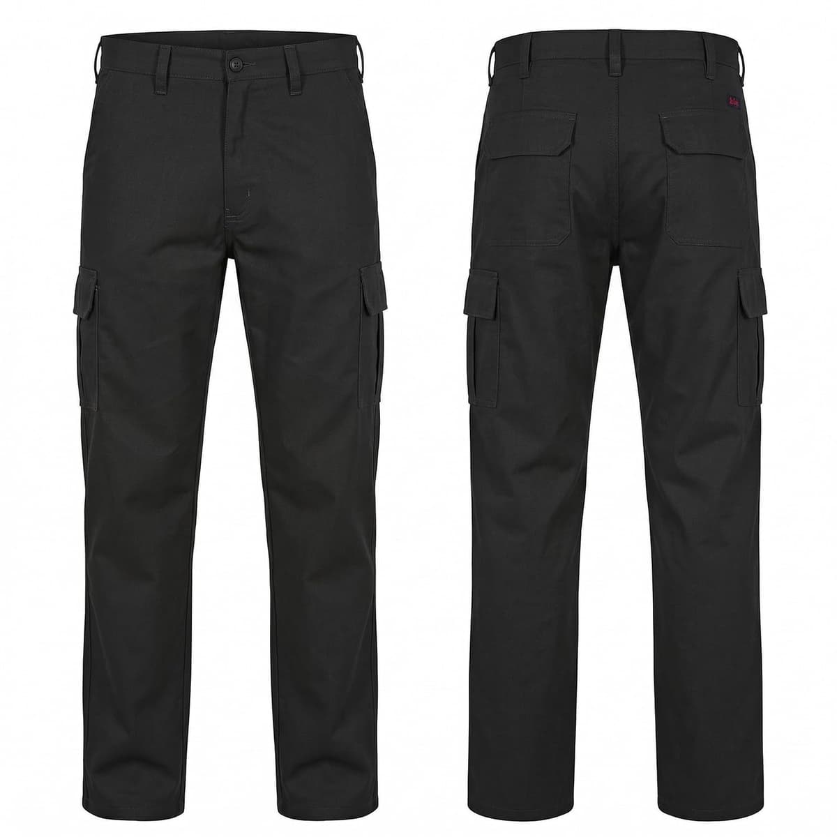 Lee Cooper Men's Cargo Trousers with Multi Pocket Easy Care Safety Workwear Pants Durable Heavy-Duty Work Trouser Regular Fit Button & Zip Closure Pant for Men Casual Wear (Black, 36W / 33L) — view 8