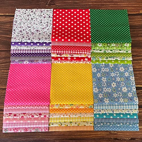 Jukway 42PCS Cotton Fabric Bundles, 10"x10" Cotton Fabric Patchwork Squares Floral Patterns Printed Arts Craft DIY Cloths for Sewing Quilting Decoration, Scrapbooking, Handwork (25x25 cm - 42PCS) — view 3