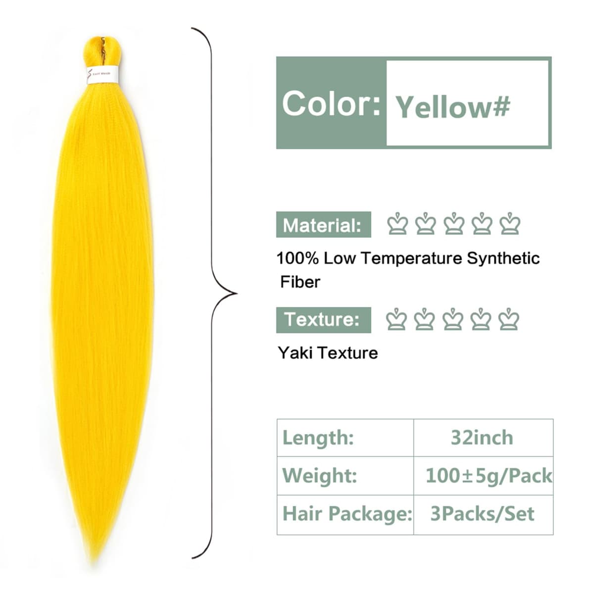 YDDM Capelli Per Treccine Africane Morado Extension Treccine Texture Yaki Easy Install per Principianti 32 Pollici 3 Pezzi Capelli Leggeri e Naturali per Box Braids, Twist e Crochet — view 141