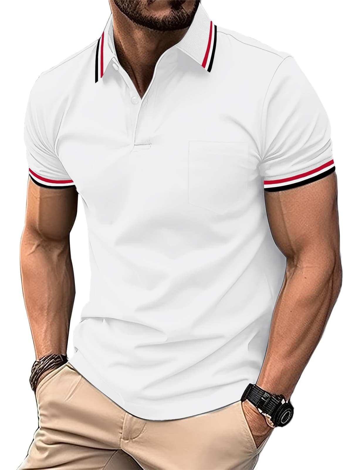 zitysport Polo Hombre Manga con Bolsillo en el Pecho Golf Polo Transpirable de Secado Rápido Poloshirt Deporte Hombre Slim Fit Tshirt Verano Camisa Hombre — view 26