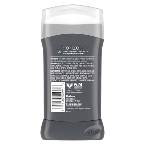 DOVE MEN + CARE Aluminum‑Free Deodorant Stick for Men, Vanilla Bean & Sandal Wood Mood Boosting Scent, 72HR Odor Protection, 3 oz — view 4
