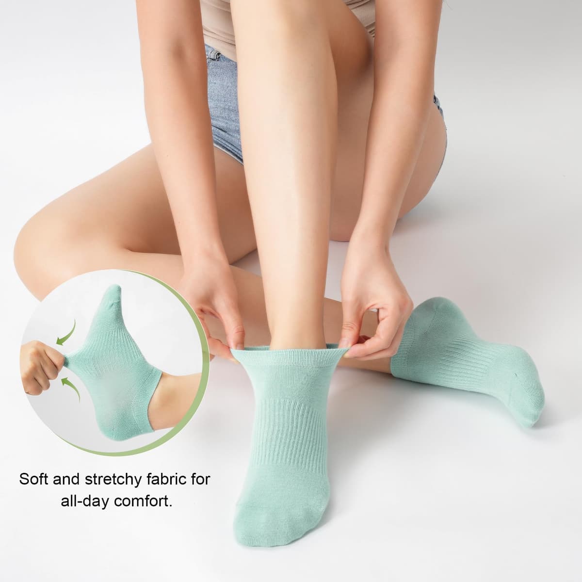 Ankle Socks Women, 5 Pairs Bamboo Low Cut Ladies Trainer Socks, Breathable Seamless Short Summer Thin Socks — view 4