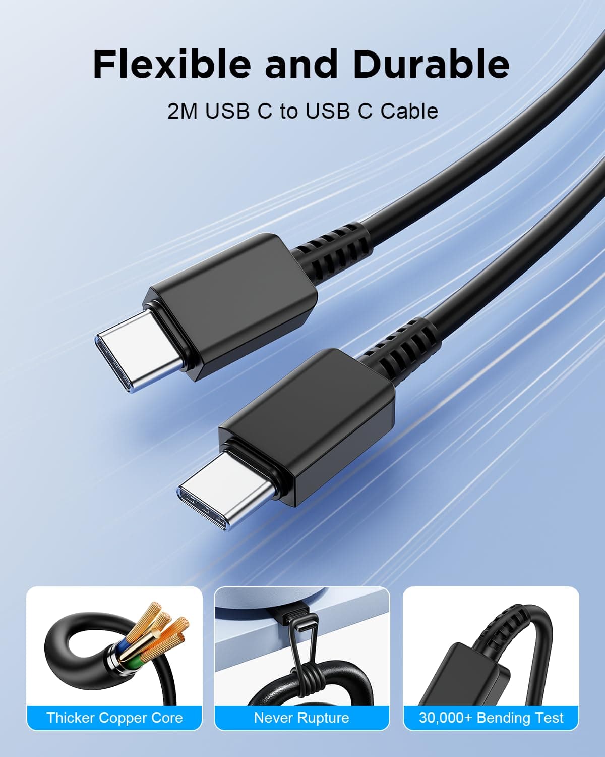 45W Samsung Fast Charger Plug USBC and Cable 2M for Galaxy S26 S25 Ultra S24 S23 S22 S21 FE A17 A16 A15 A22 A25 A26 A32 A33 A34 A35 A36 A53 A54 A55 A56, Samsung USB C Charger Plug UK Type C Charger — view 5