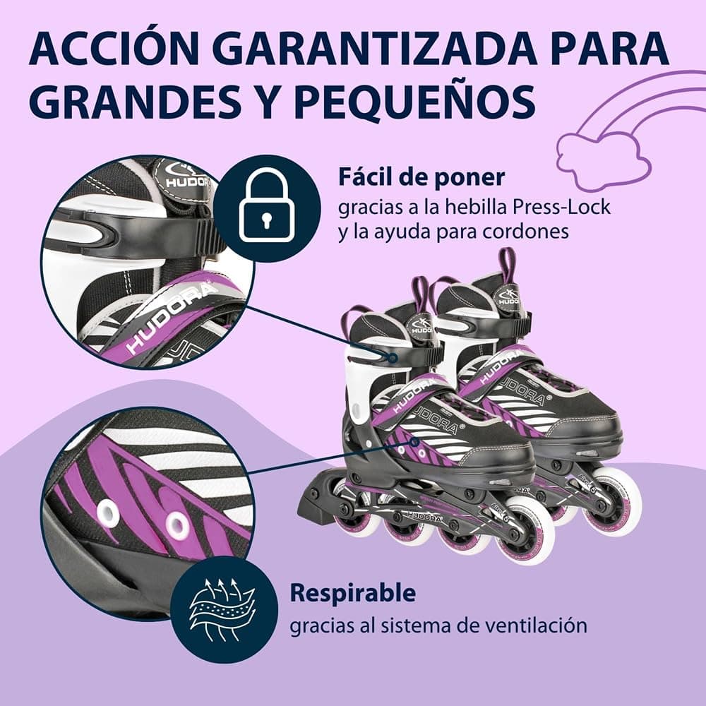 HUDORA Patines de Ruedas MIA/Leon - Patines para niños/Adolescentes y Adultos en Diferentes Tallas y Colores - Ajustables en 4 Tallas - cómodos y Elegantes — view 4