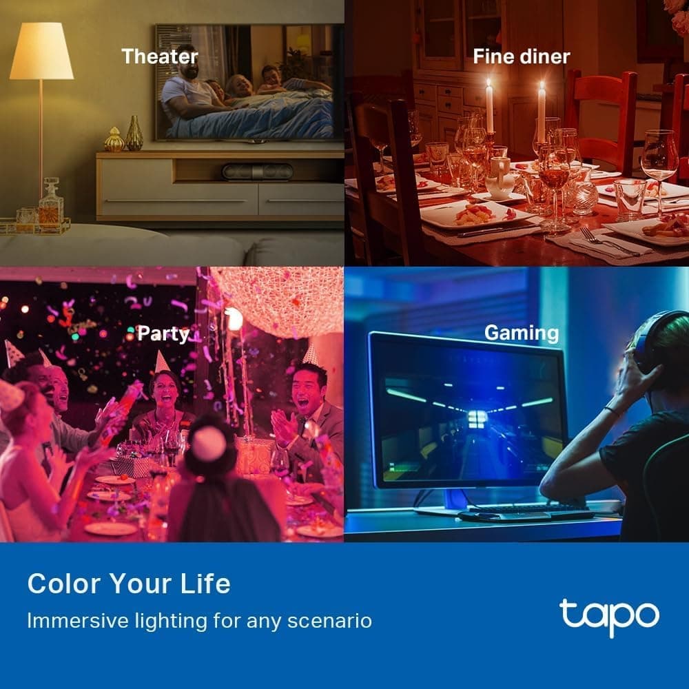 Tapo L530B (2-Pack) Smart Bulb, B22 Colour Changing Light Bulb, Alexa Light Bulbs, LED Light Bulb,8.7W (60W), Dimmable, Schedule & Timer, Energy Saving, App Remote Control, Google Voice Control — view 2