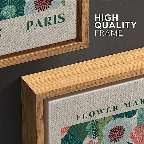 wall26 Framed Canvas Print Wall Art Set Watercolor Pastel Vibrant Flower Market Prints Nature Wilderness Illustrations Modern Art Decorative Floral Botanical Minimal for Bedroom - 24"x36"x3 Natural — view 4