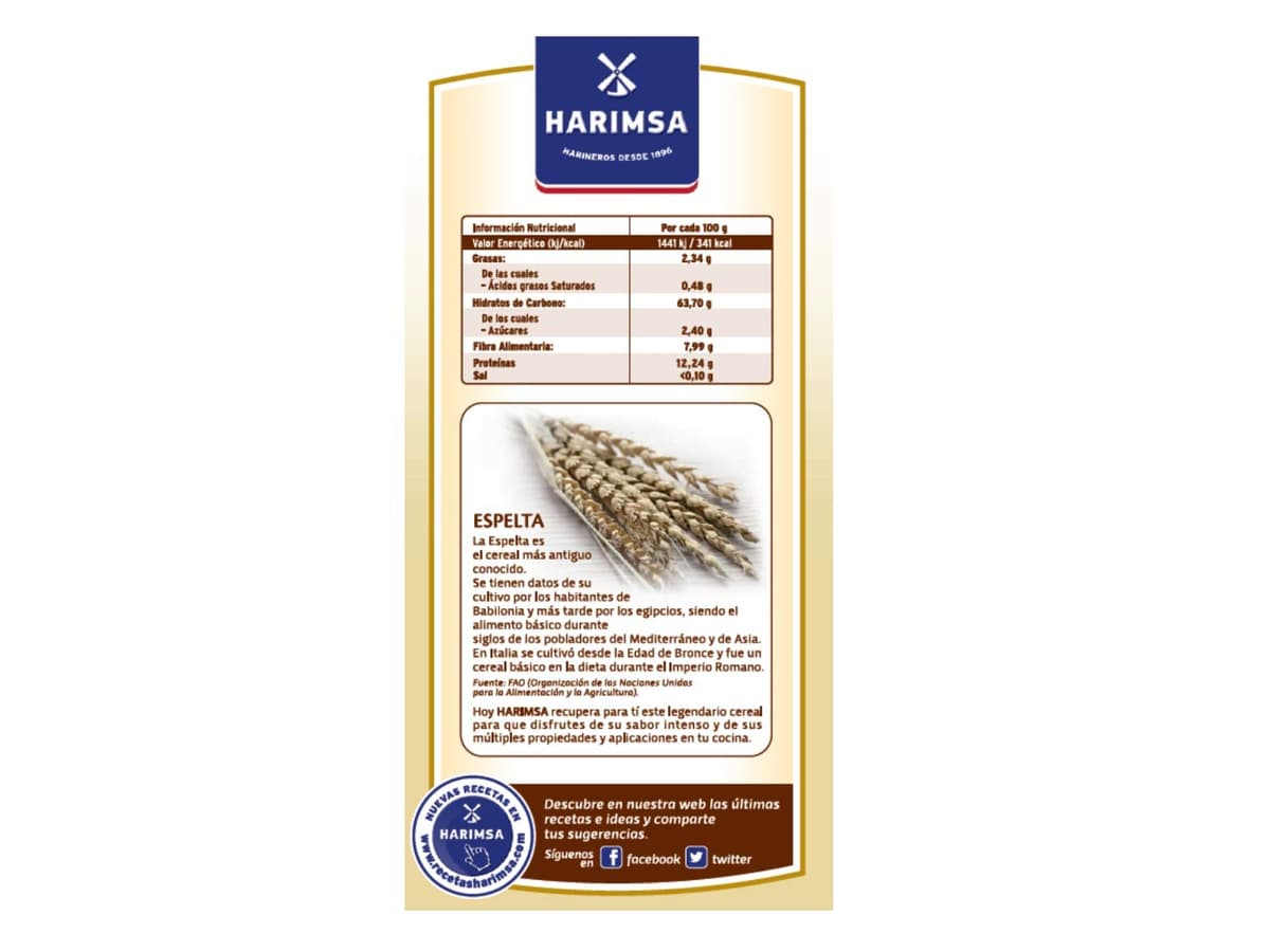 Harimsa Harina Integral Espelta 500 g — view 4