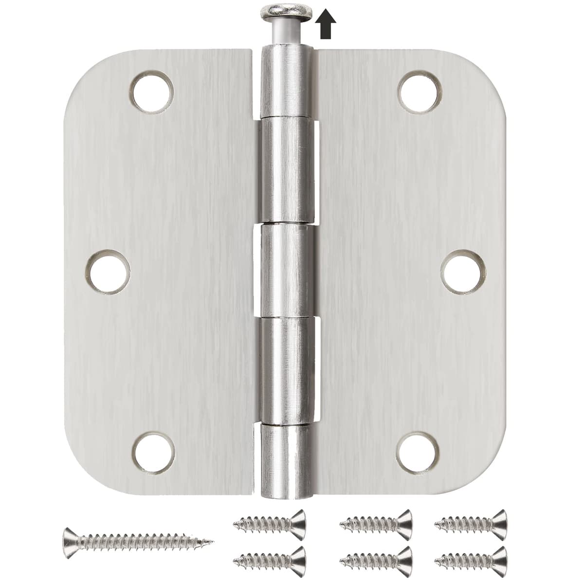 1 Pack Ball Bearing Door Hinges Matte Black 3.5 Inch 5/8" Radius Round Anti Squeak Interior 3-1/2"Flat Iron Bifold Standard Office Bedroom Indoor for Doors 3 ½" Hardware Home House Decor Accessories — view 28