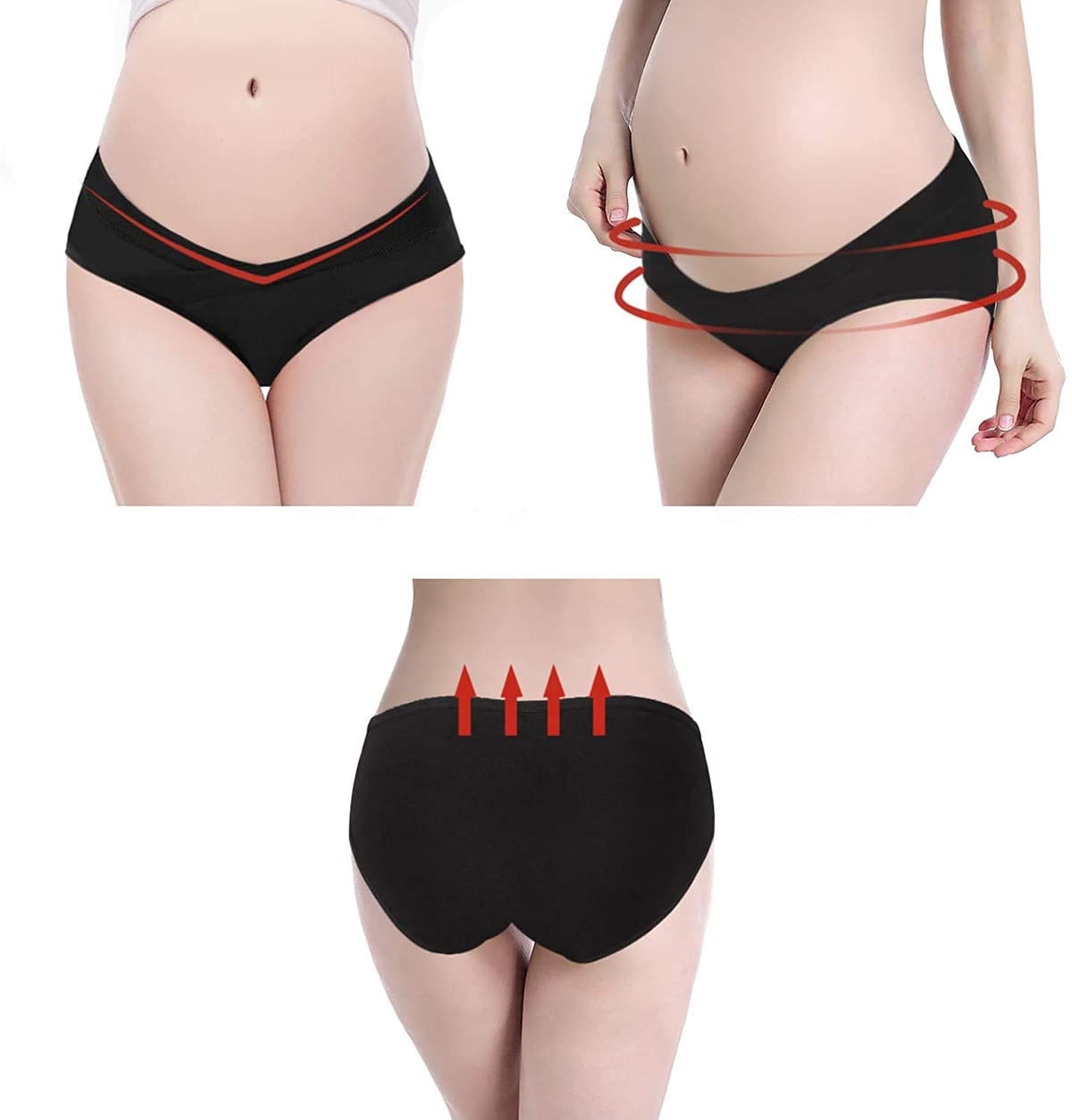 HBselect 6 Bragas Embarazadas Algodon U Forma Braguitas para Premamá Cintura Bajo Bragas Maternidad — view 5