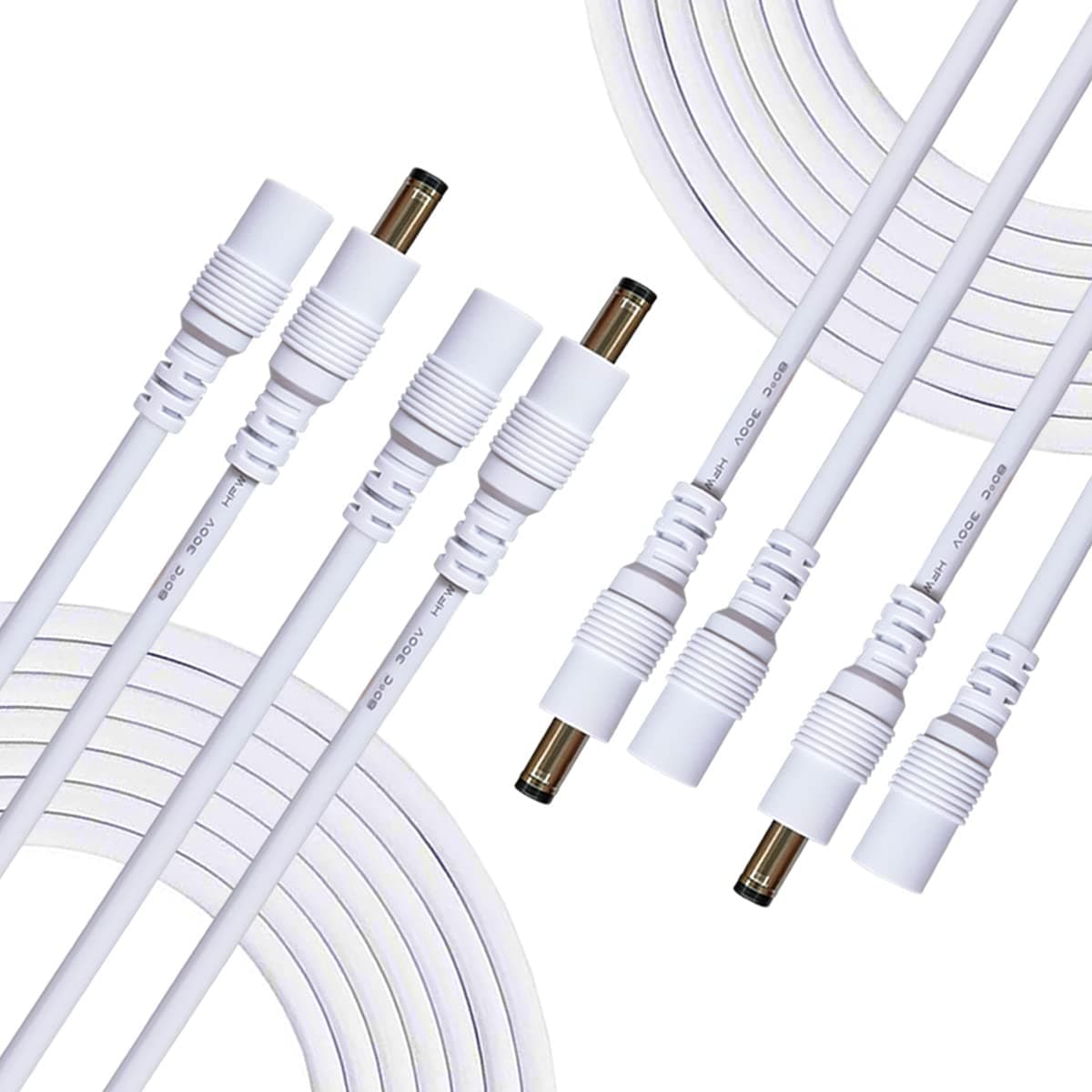 Liwinting 10m Cable de Extensión 2.1mm x 5.5mm Plug DC Macho a Hembra Conector para Adaptador de Corriente, LED, Cámara CCTV Potencia, Coche, Monitores y Más, Flexible - Blanco — view 11
