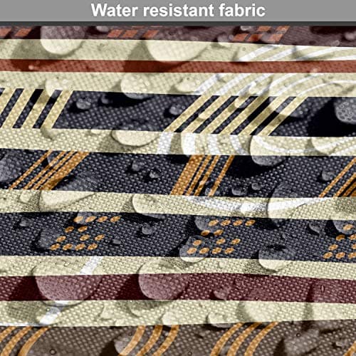 Ambesonne Abstract Fabric by The Yard Ethnic Style Geometric Forms Striped Pattern on Bold Earth Tones Decorative Material for Modern Farmhouse Decor Upholstery and Home Accents 1 Yard Orange Cream — view 5