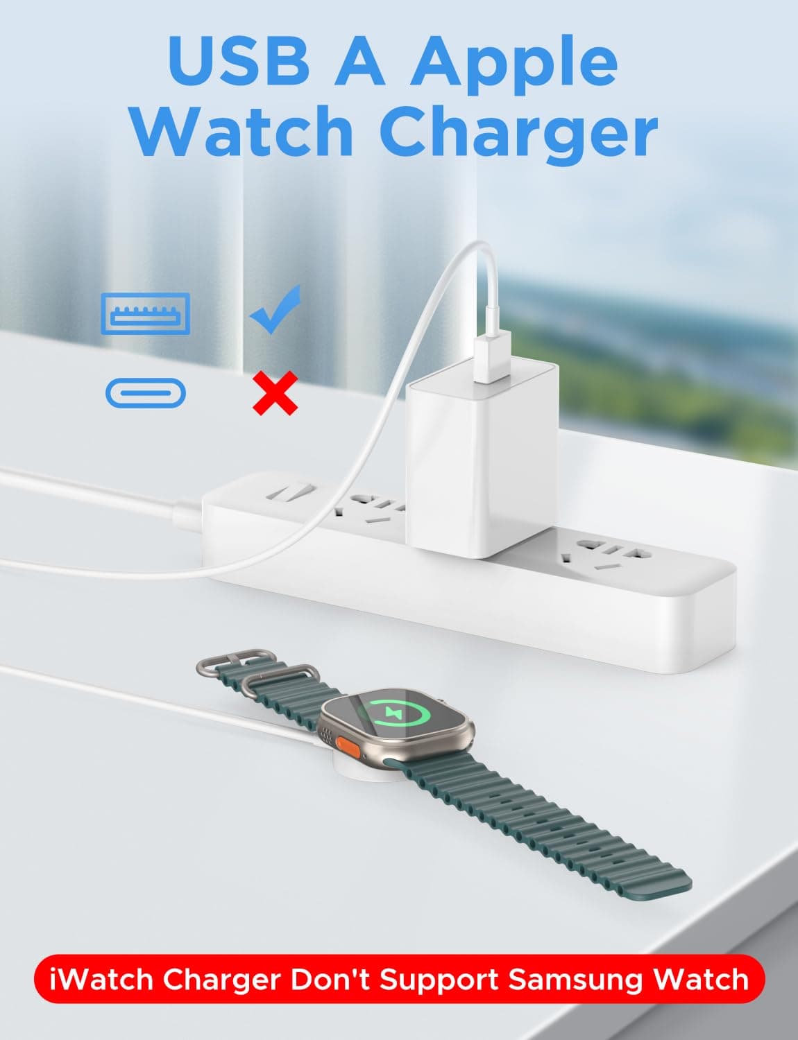 2026 Upgraded iWatch Charger Compatible with Apple Watch Charger USB Magnetic Charging Cable Portable Fast Accessories for iWatch Ultra/SE/Series 9/8/7/6/5/4/3/2/1(1m) — view 2
