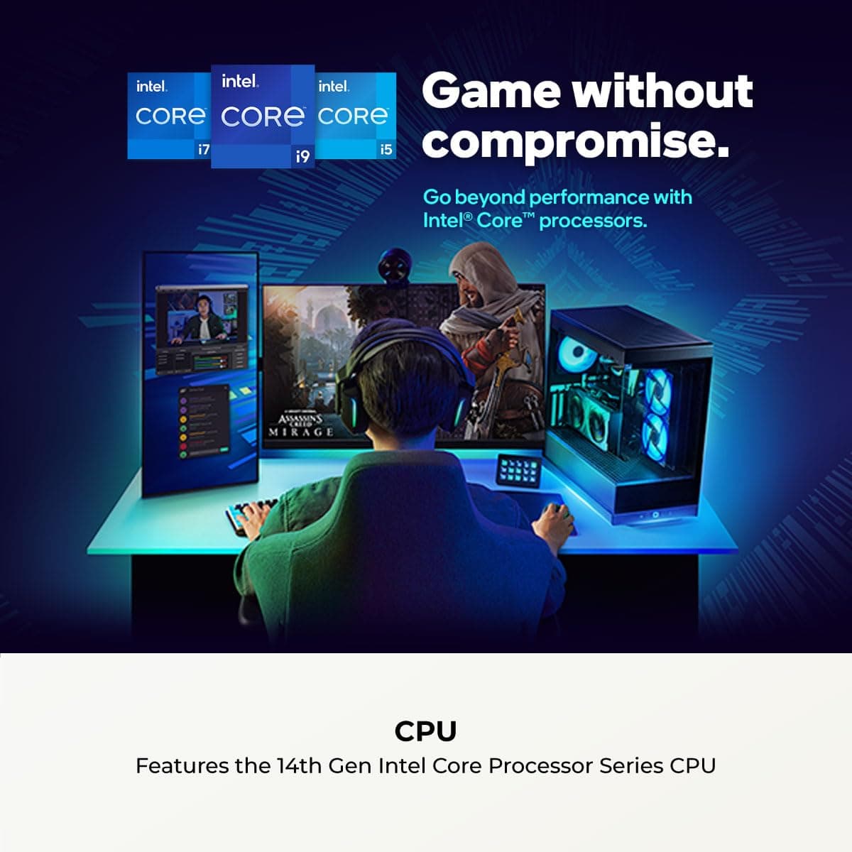 CyberPowerPC Gamer Xtreme Gaming PC, Intel Core i5-14400F 2.5GHz, GeForce RTX 5060 8GB, 16GB DDR5, 1TB PCIe 4.0 SSD, WiFi Ready & Windows 11 Home (GXiVR8060A47) — view 5