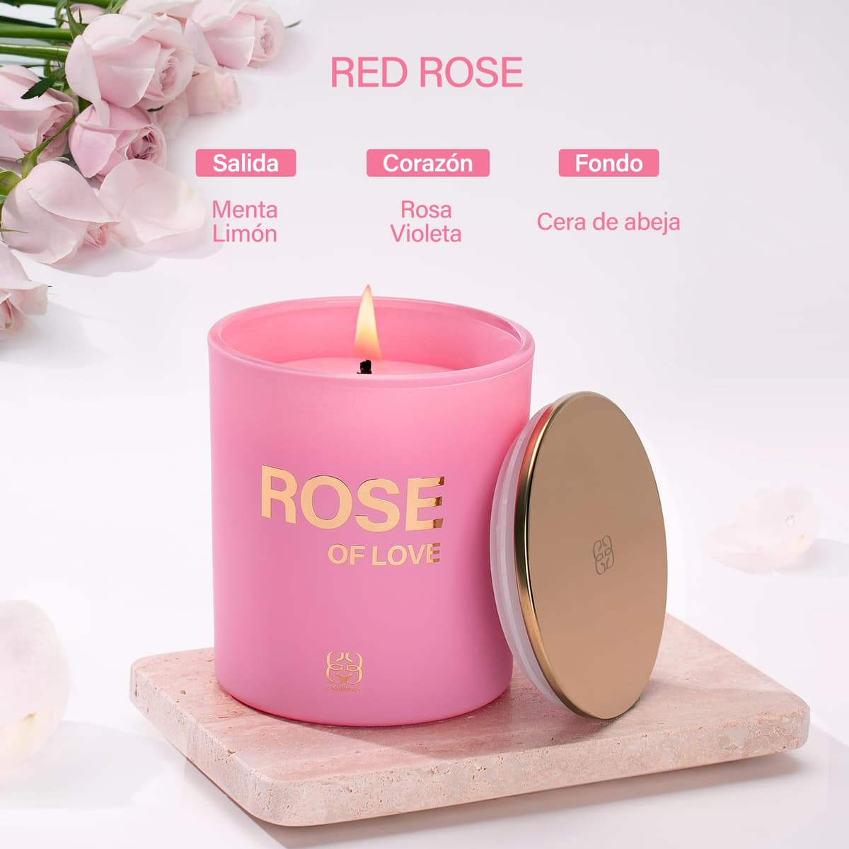 Regalo Mama,Regal-o Cumpleaños Madre,Eres la Mejor Mamá del Mundo,Regalos Originales para Madres, Rosa Vela Aromática,Burn time: 50 hours,230 g/ 8.1 oz conTarjeta, Caja de Rega-lo — view 4