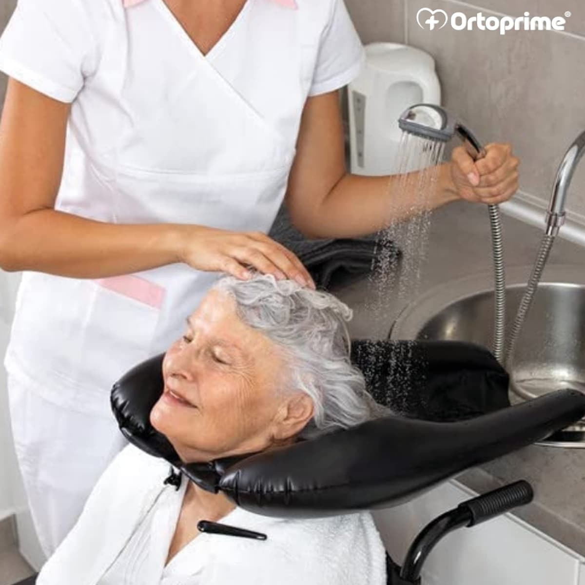 OrtoPrime Lavacabezas Portátil para Casa Hinchable - Lavacabezas Hinchable - Lavabo inflable para el Cabello - Lavacabezas para Cama Adultos y Niños - Lavacabezas PELUQUERÍA + HOGAR — view 5