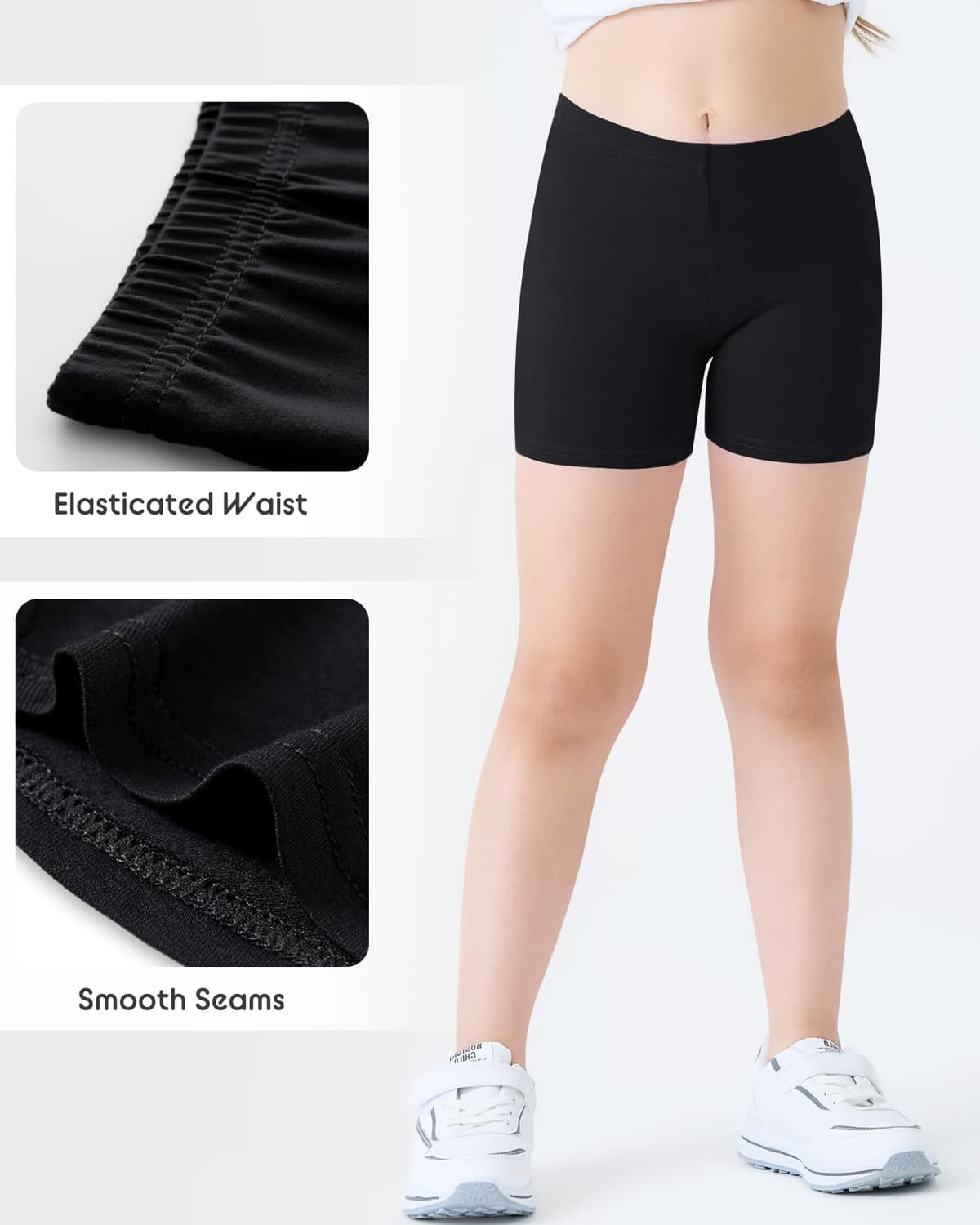 Adorel Girls Shorts Cycling Short Leggings Sports Cotton Summer Pack of 3 — view 5